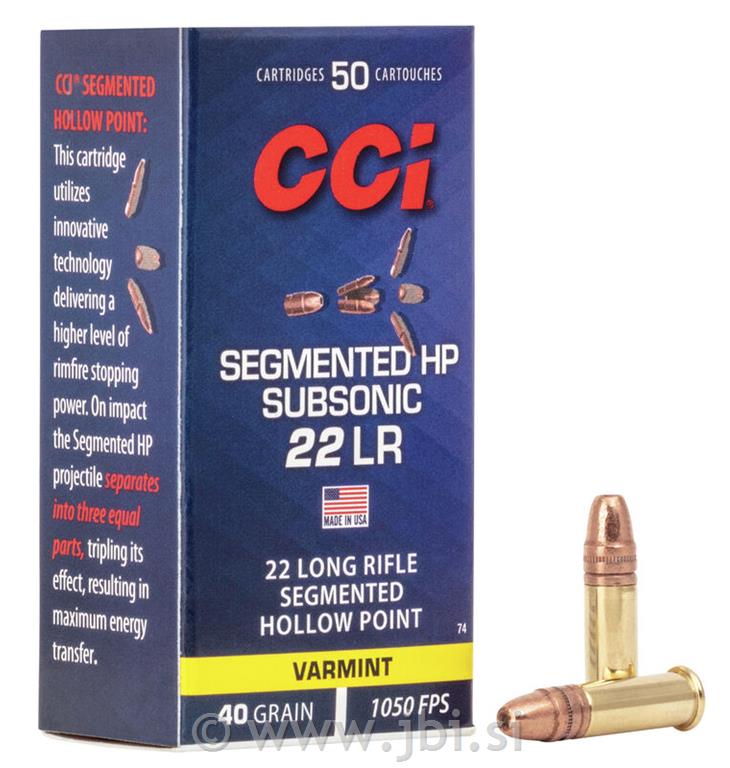 Naboj CCI .2 LR Subsonic Segmented 2,59g/40gr HP