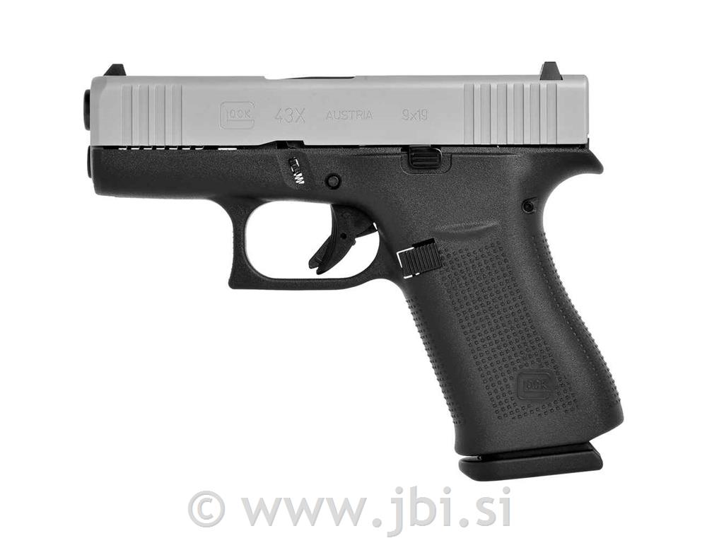 Glock 43X Silver Slide 9x19 mm