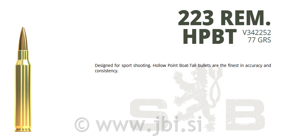 S&B .223 REM. HPBT (OTM) 5,0g 20/1