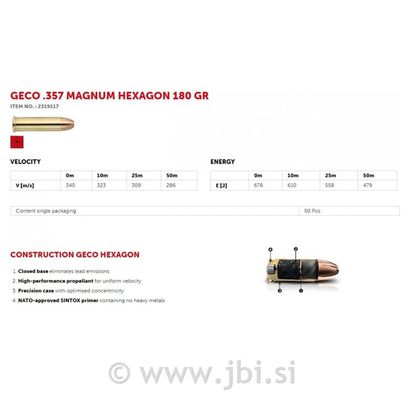 Geco .357 Mag. Hexagon 11,7g (50)