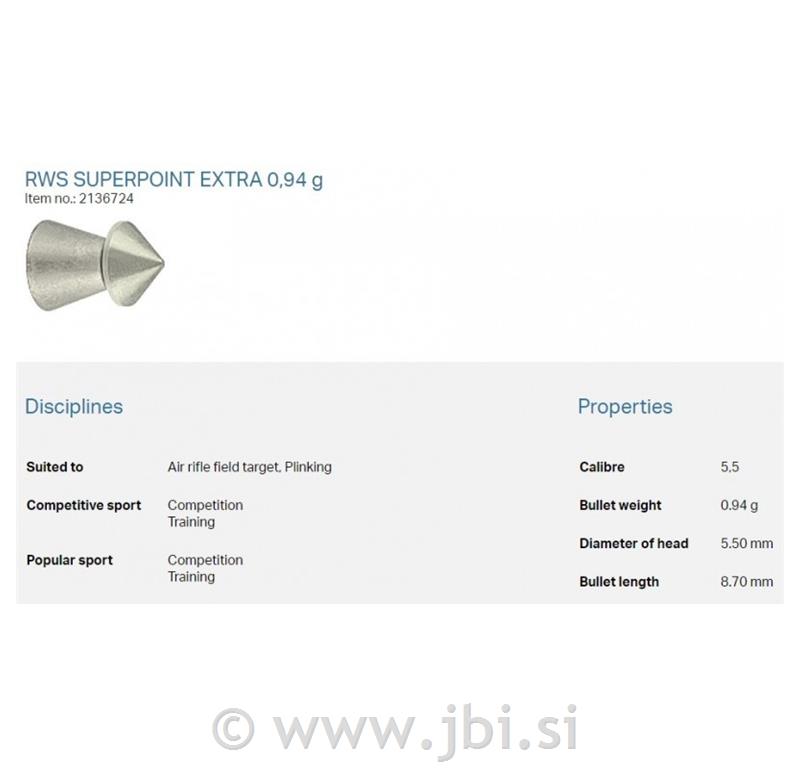 RWS Superpoint Extra 5,5 mm 0,94g 500/1