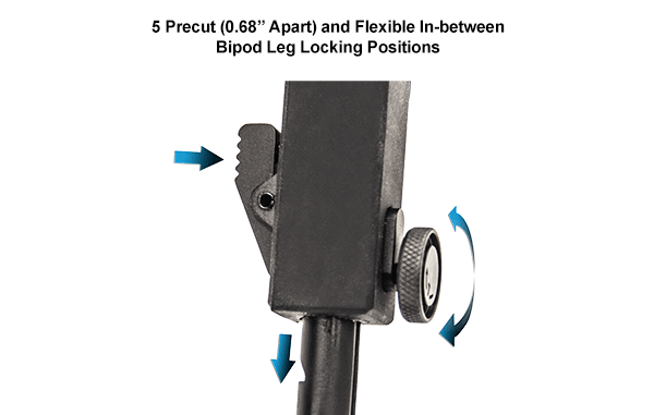 UTG Rubber Armored Full Metal QD Bipod, Height 6.0"- 8.5"