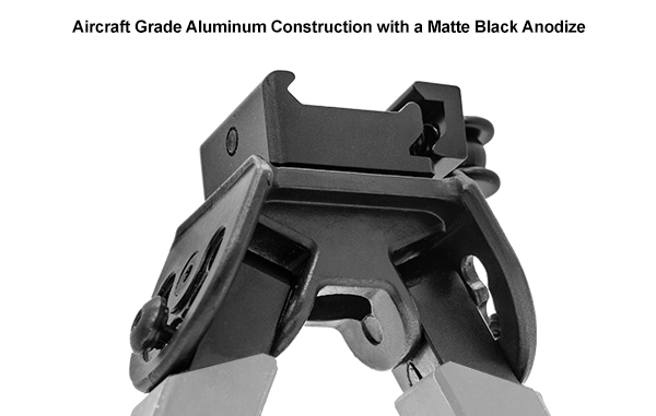 UTG Rubber Armored Full Metal QD Bipod, Height 6.0"- 8.5"