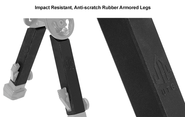 UTG Rubber Armored Full Metal QD Bipod, Height 6.0"- 8.5"
