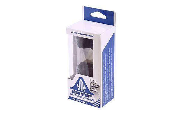 UTG® ACCU-SYNC® 30mm Medium Profile 34mm Offset Picatinny Rings, Black