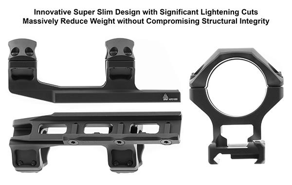UTG® ACCU-SYNC® 30mm Medium Profile 50mm Offset Picatinny Rings, Black