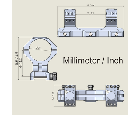 Vector Optics X-Accu One PieceMount 34mm