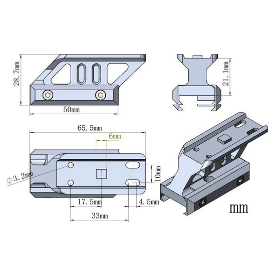 Picatinny Riser Mount 0,83" MAV-P08