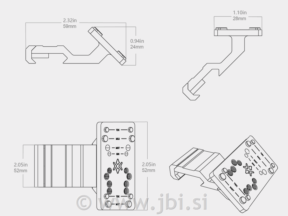 Universal 45° Offset Red Dot Sight Mount