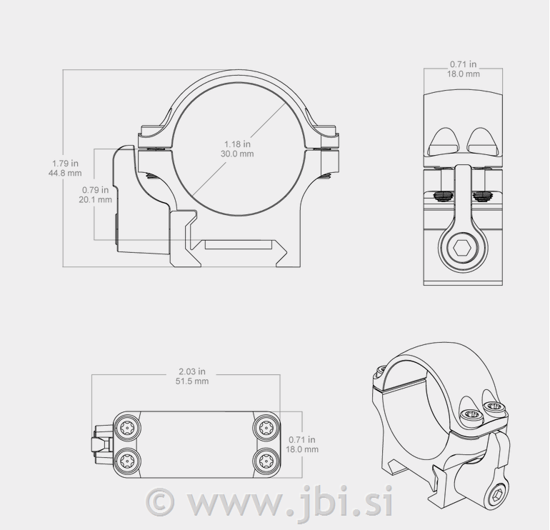 30mm St Weaver Quick Rings 0.8in Low