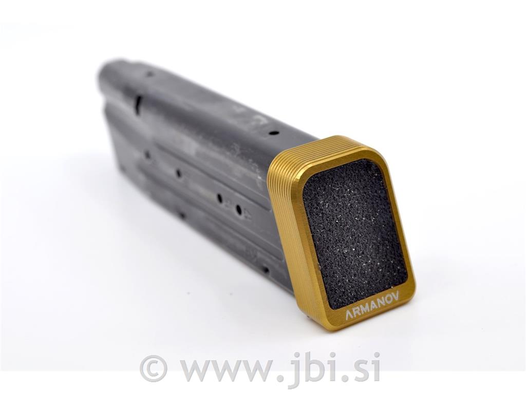 Magazine Base Pad Tan. RACE Gold SF